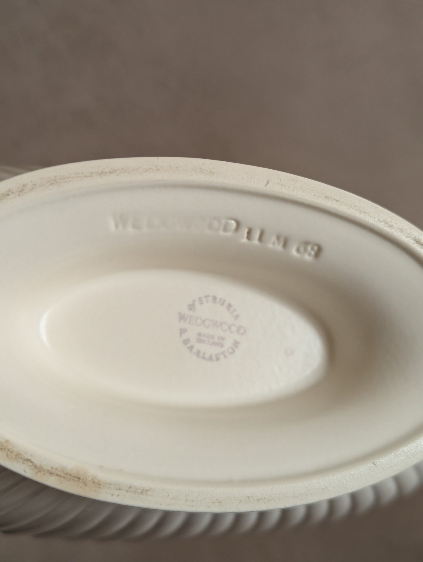 Large White Wedgwood Moonstone Mantel Vase