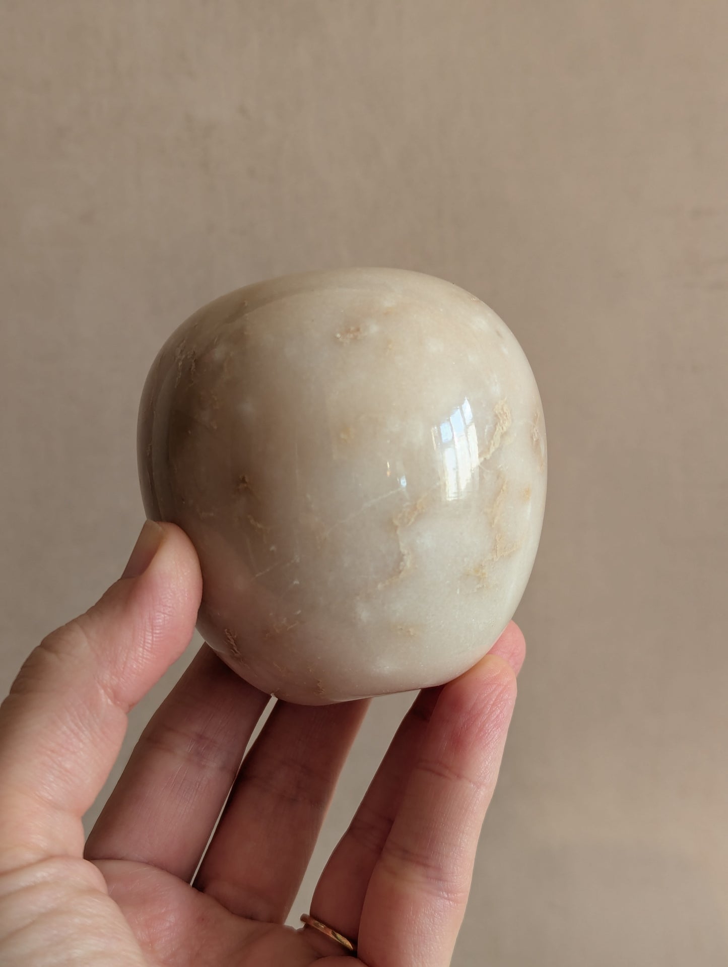 Polished Pink Italian Alabaster Apples, Set of Three