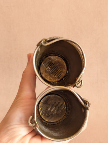Victorian Silverplated Brass Match Striker Buckets, per Bucket