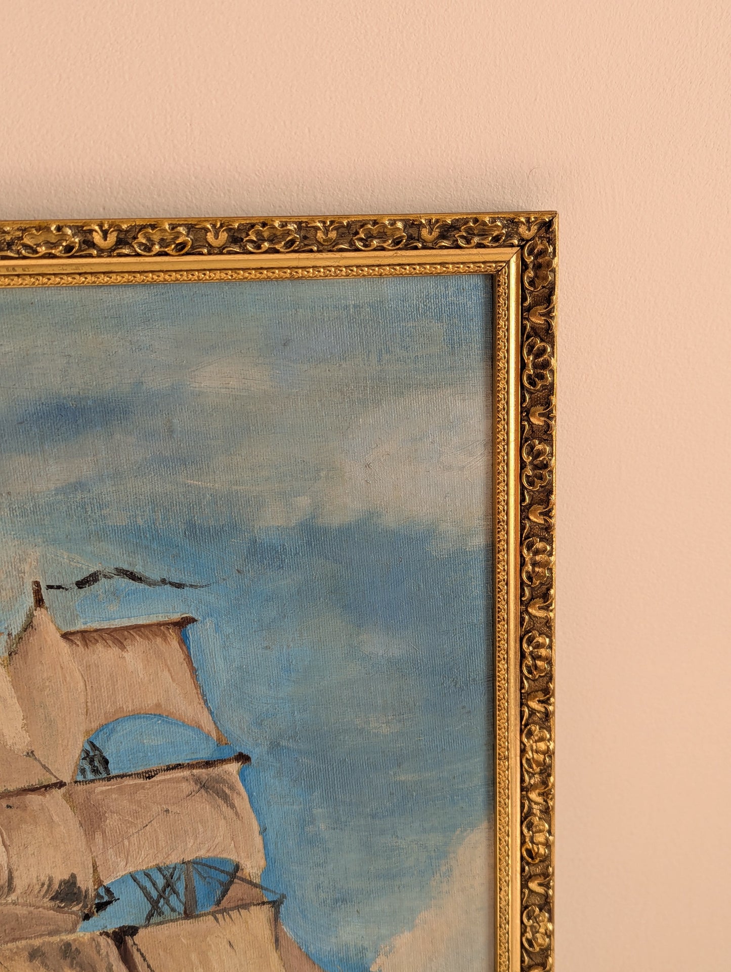 Gamble's Clipper Ship Framed Original Oil Painting