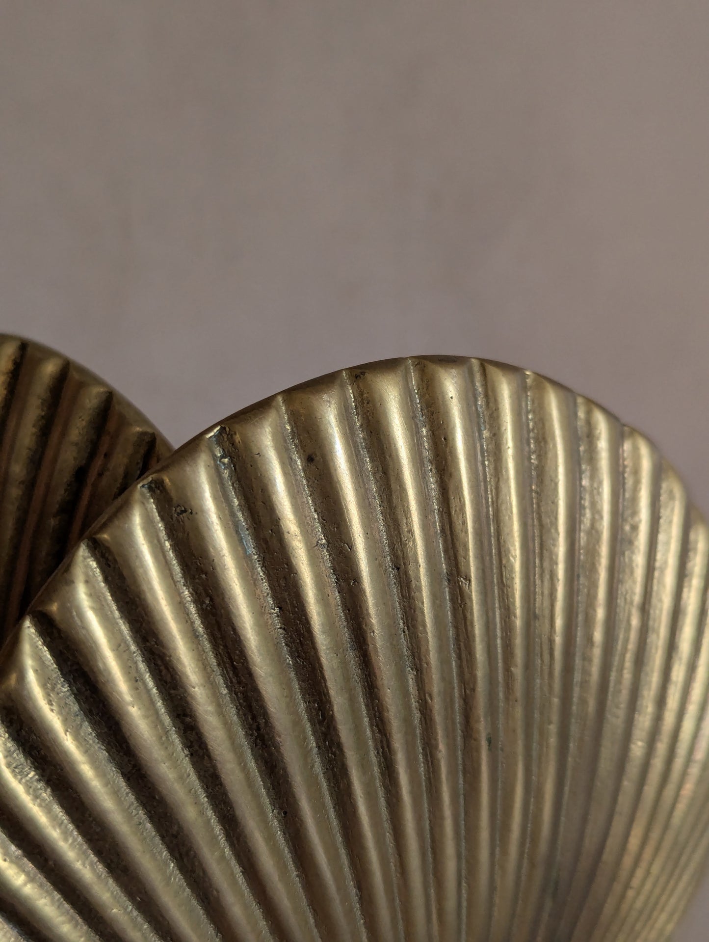 Solid Brass Mid-Century Seashell Bookends