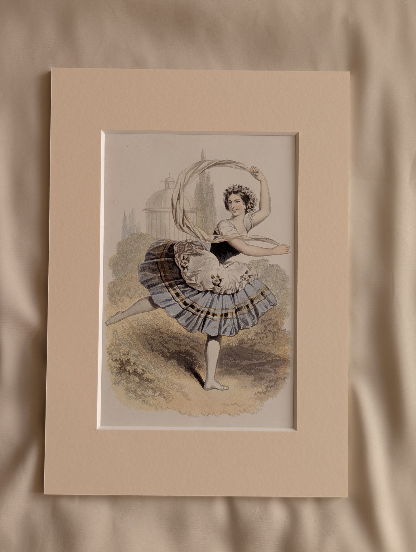 Original 19th Century Baxter Prints, Dancing Ladies, Set of 8