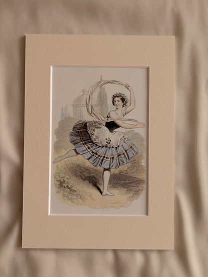 Original 19th Century Baxter Prints, Dancing Ladies, Set of 8