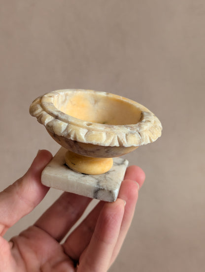 Miniature Italian 19th Century Alabaster Tazza Urn