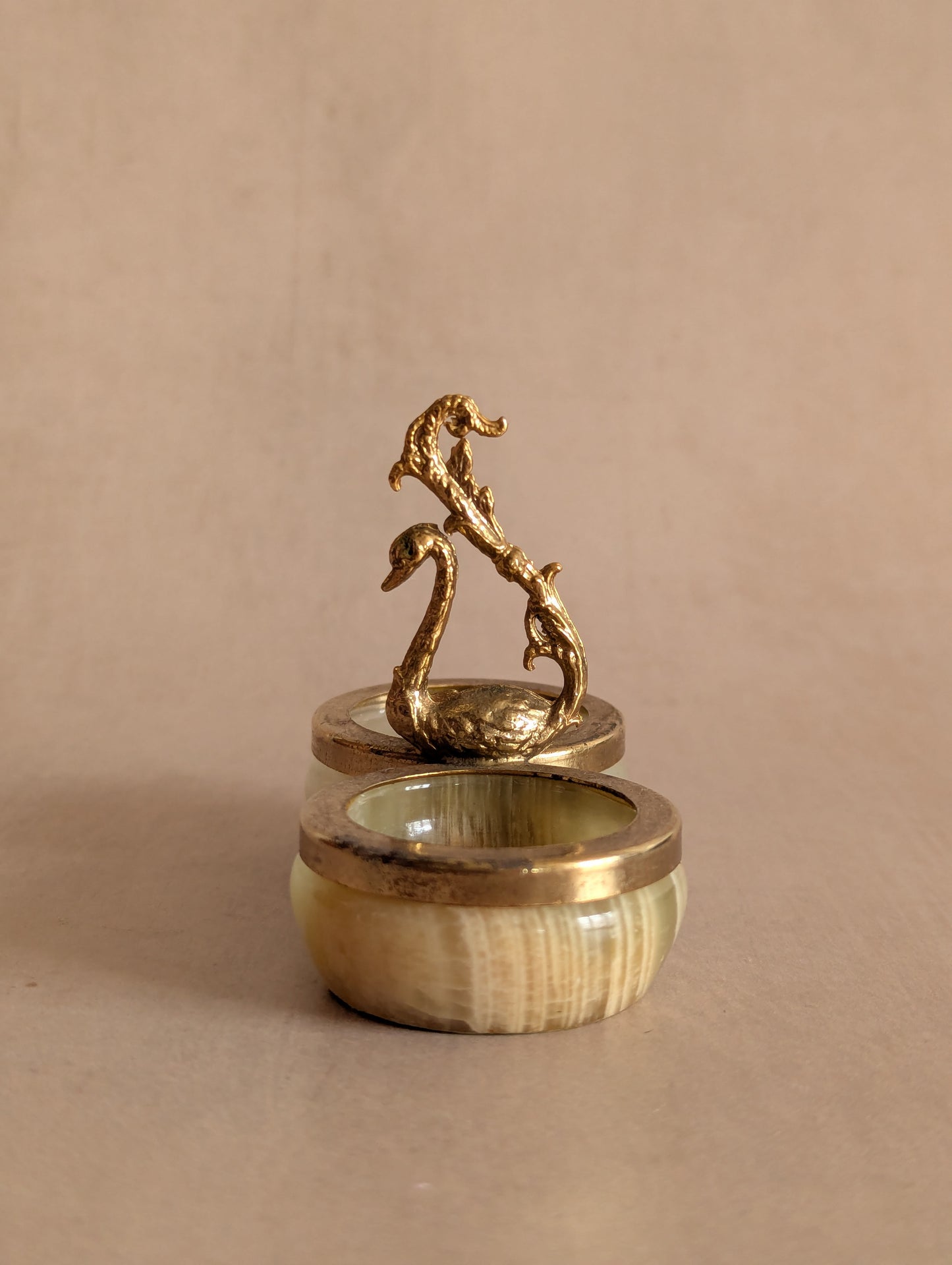 Miniature Onyx Swan Condiment Dish