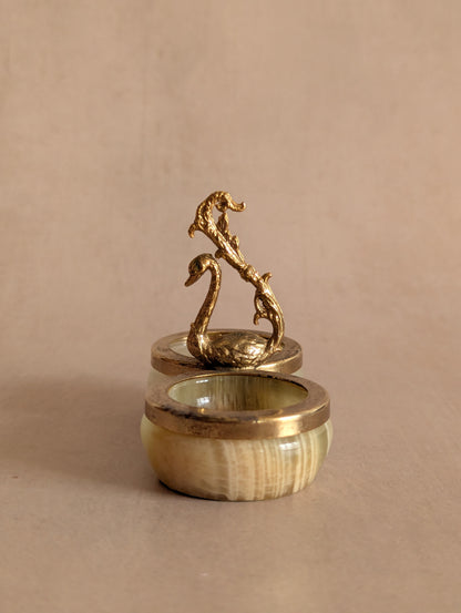 Miniature Onyx Swan Condiment Dish