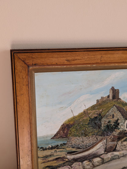 Small Boat at Rest Framed Original Oil Painting