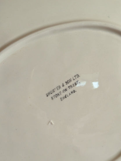 Mid-Century Shorter & Son Blue Ceramic Fish Plate