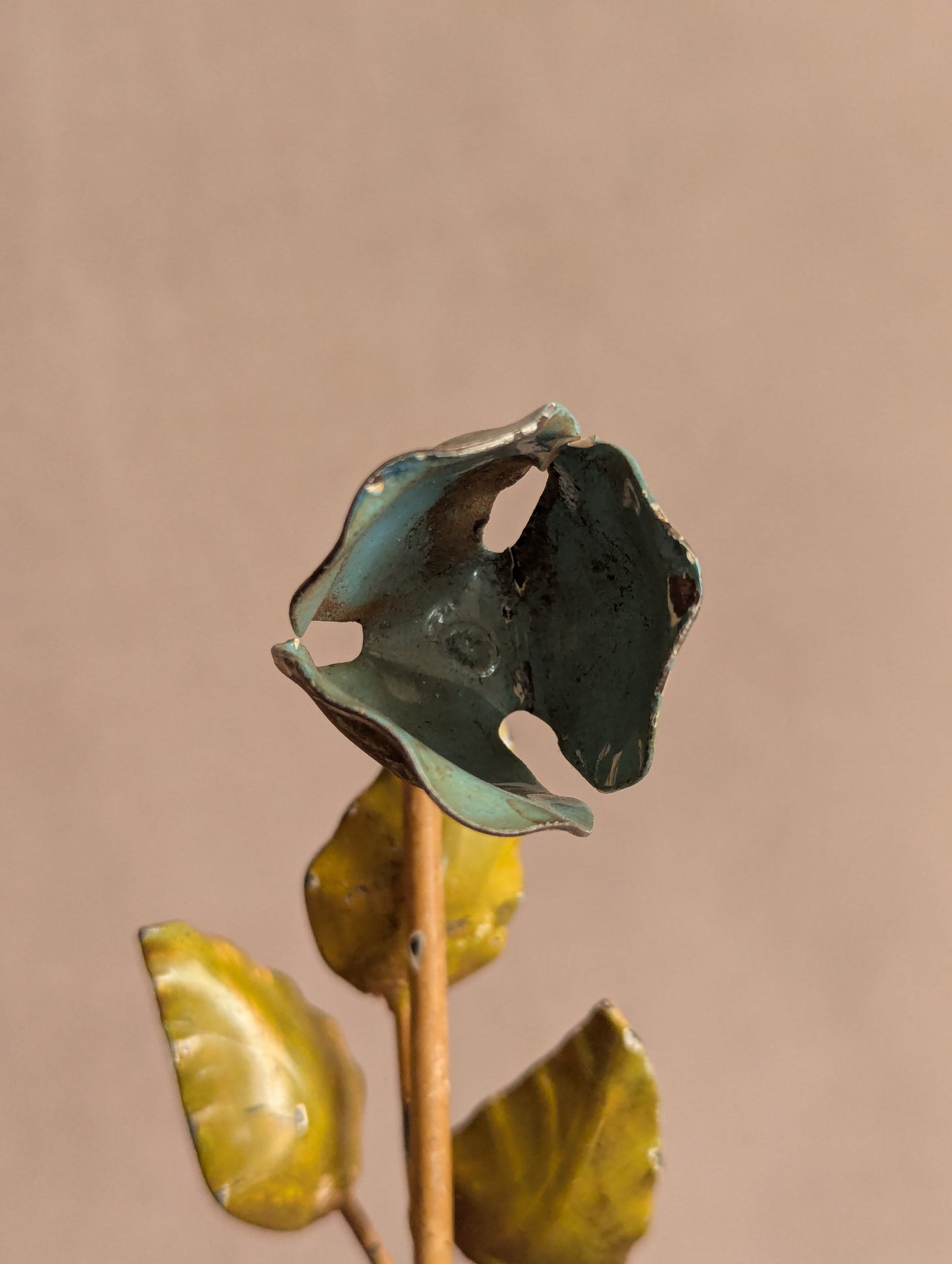 Italian Toleware Blue Tulip Flower Candle Snuffer