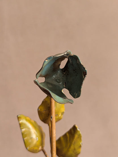 Italian Toleware Blue Tulip Flower Candle Snuffer