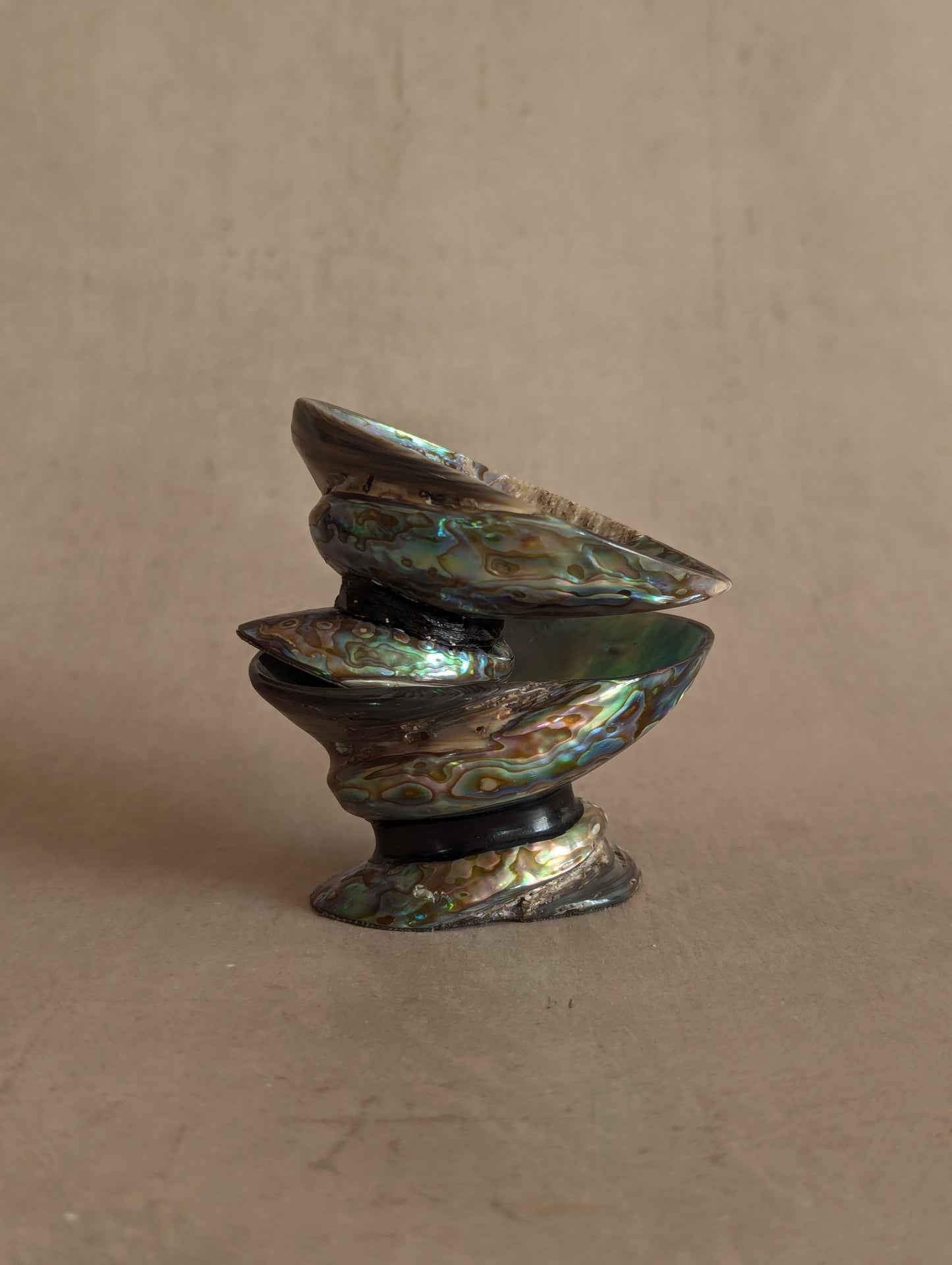 Abalone Paua Shell Pedestal Salt & Pepper Cellars, Set of Two