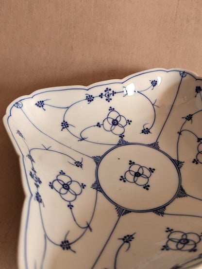 Hand-Painted European Blue & White Porcelain Bowl
