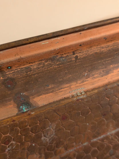 JS&S Arts & Crafts Hand Hammered Copper Serving Tray
