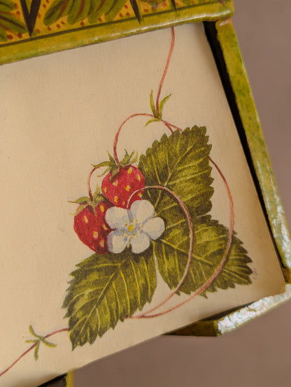 Strawberry Lacquered Paper Mache Notepad Set