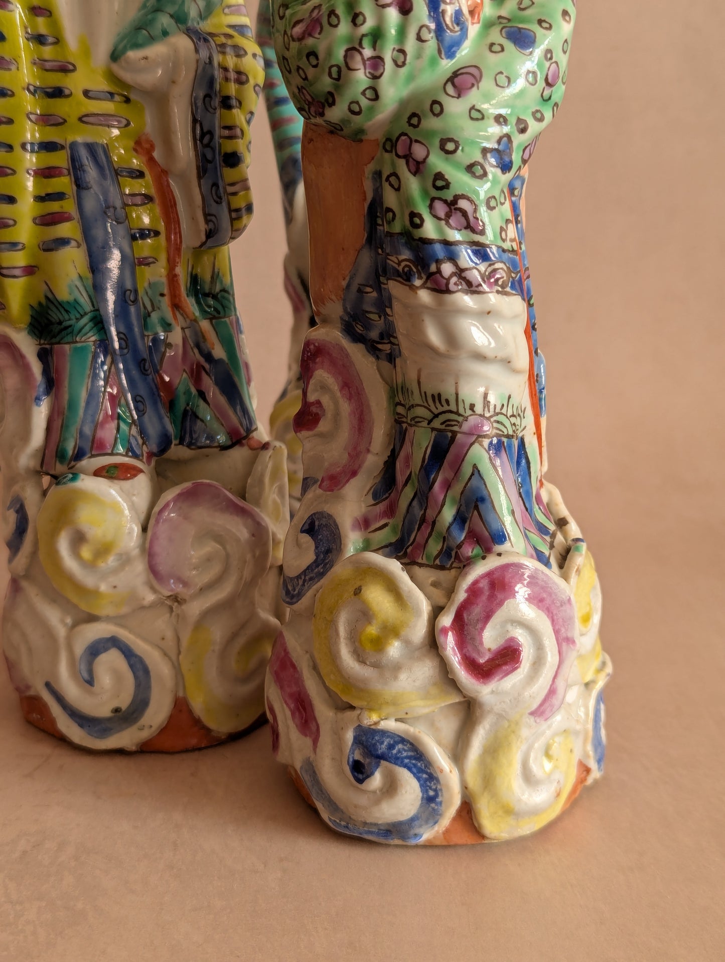 Chinese Porcelain Famille Rose Revival Figurines, Set of Three