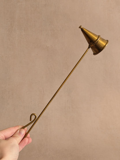 Large Brass Plated Cone Candle Snuffer