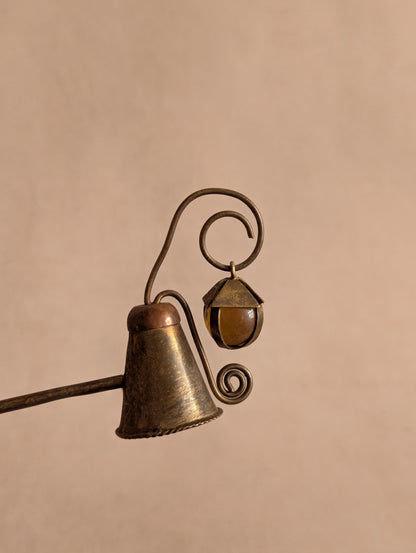 Whimsical Amber Lantern Folk Art Candle Snuffer