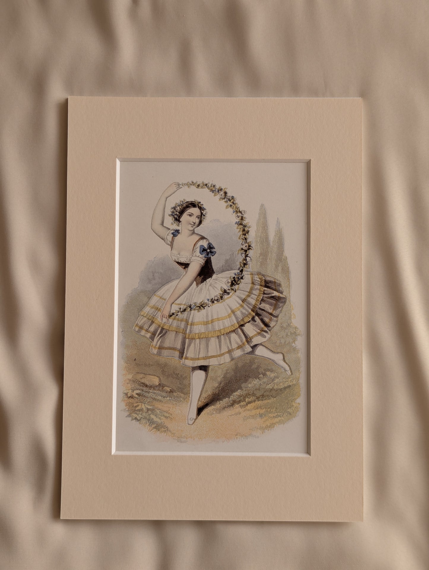 Original 19th Century Baxter Prints, Dancing Ladies, Set of 8