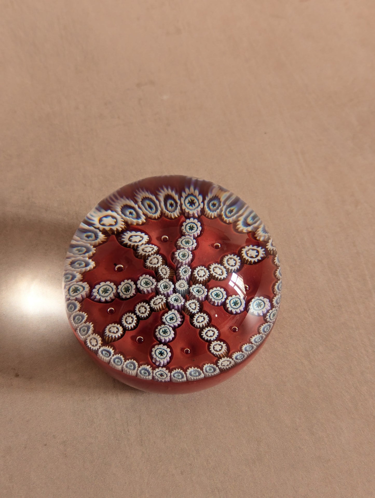 Orange Millefiori Scottish Glass Paperweight, Edinburgh