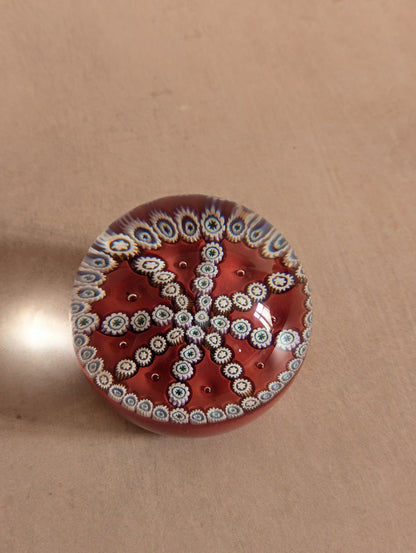 Orange Millefiori Scottish Glass Paperweight, Edinburgh