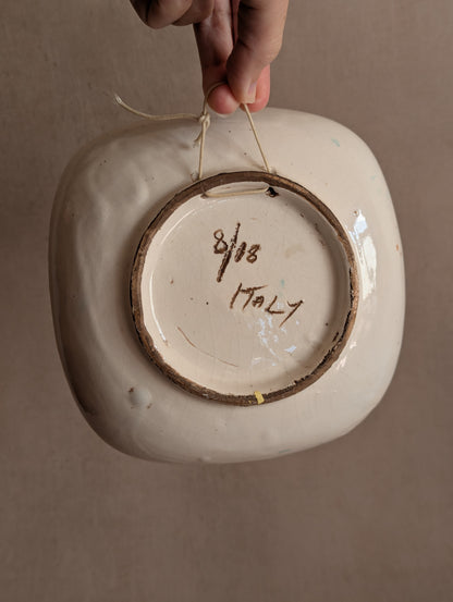 Italian Fratelli Fanciullacci Polychrome Square Ceramic Bowl