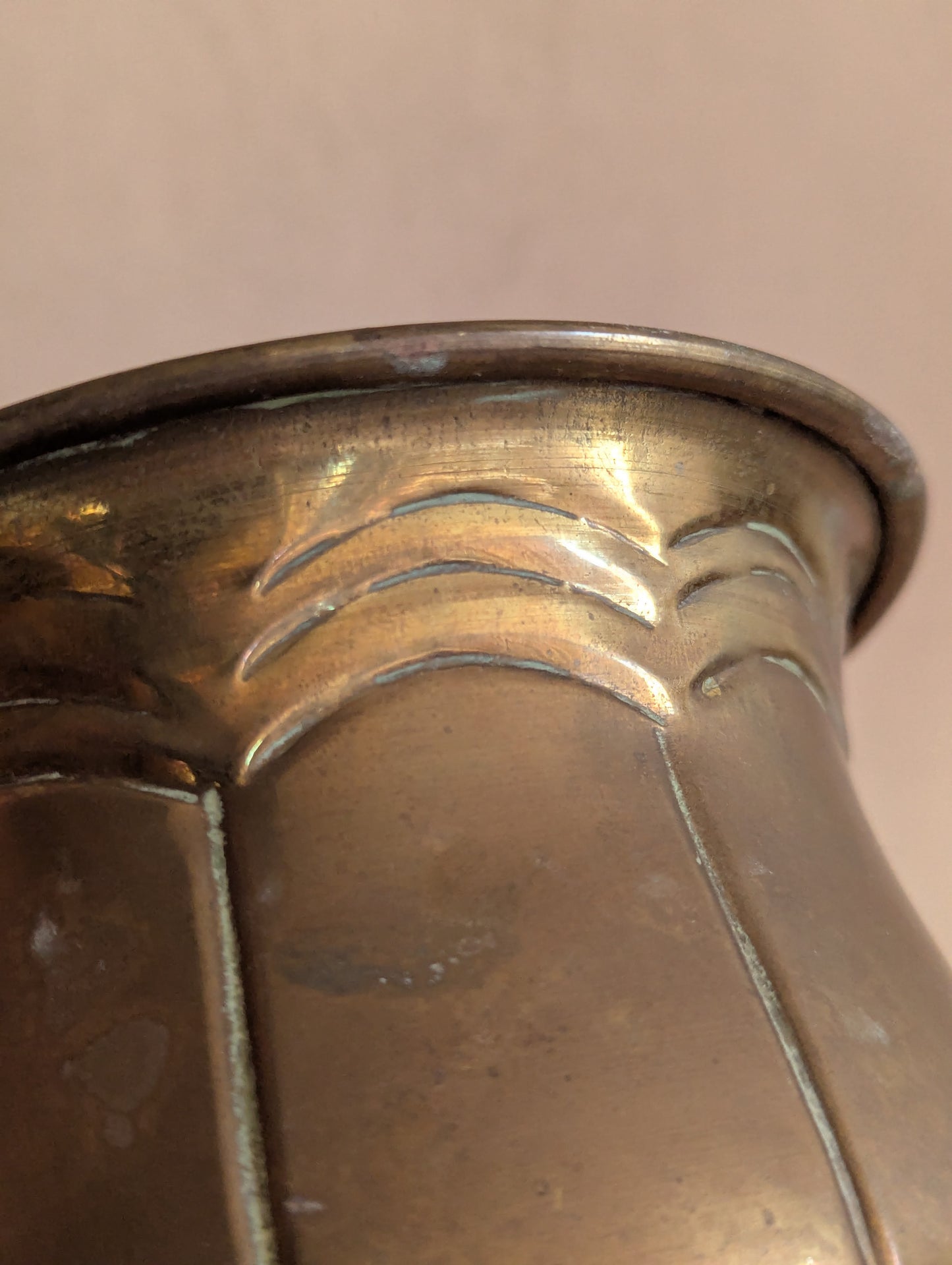 Small Art Deco Brass Tulip Shaped Planter