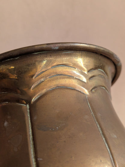 Small Art Deco Brass Tulip Shaped Planter