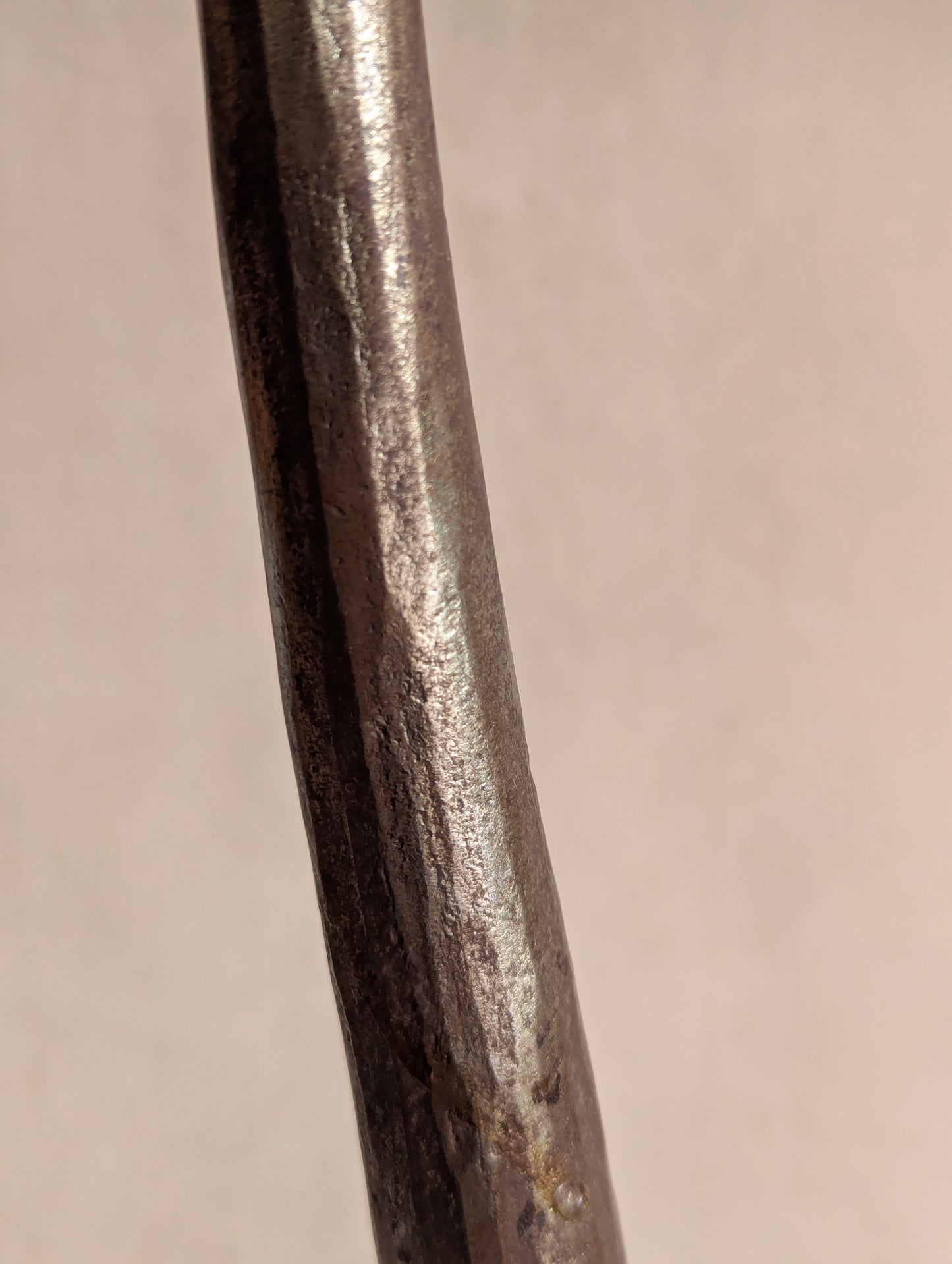 Brutalist Wrought Iron Wavy Pillar Candle Holder