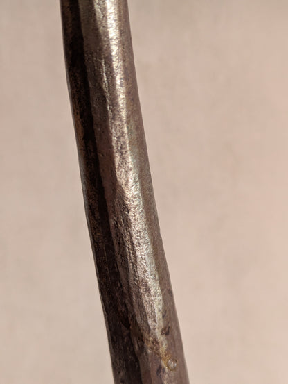 Brutalist Wrought Iron Wavy Pillar Candle Holder
