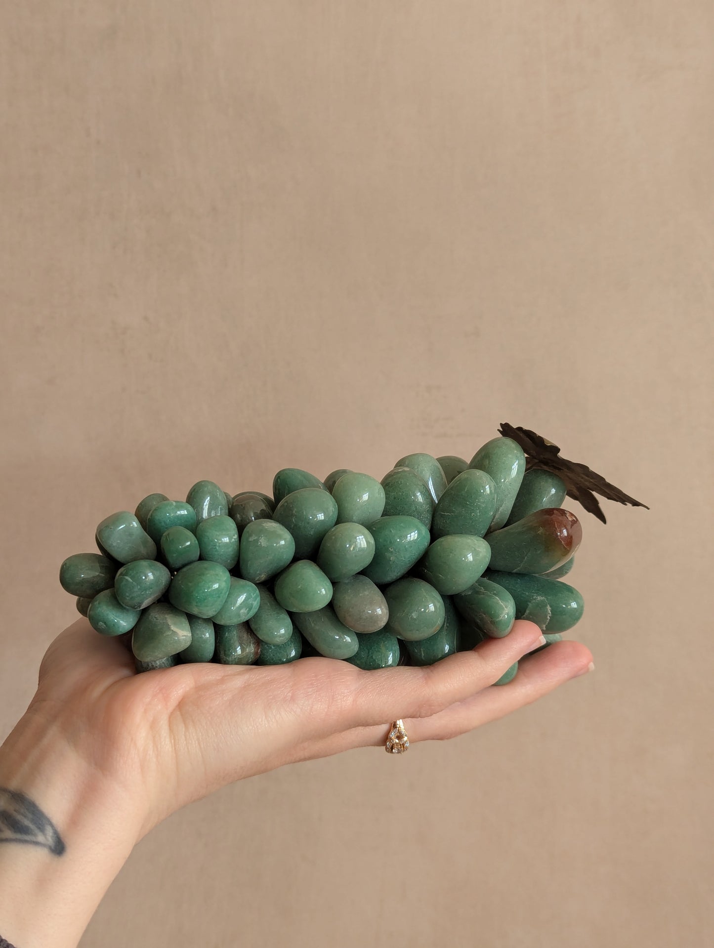 Mid-Century Aventurine Green Stone Grape Bundle