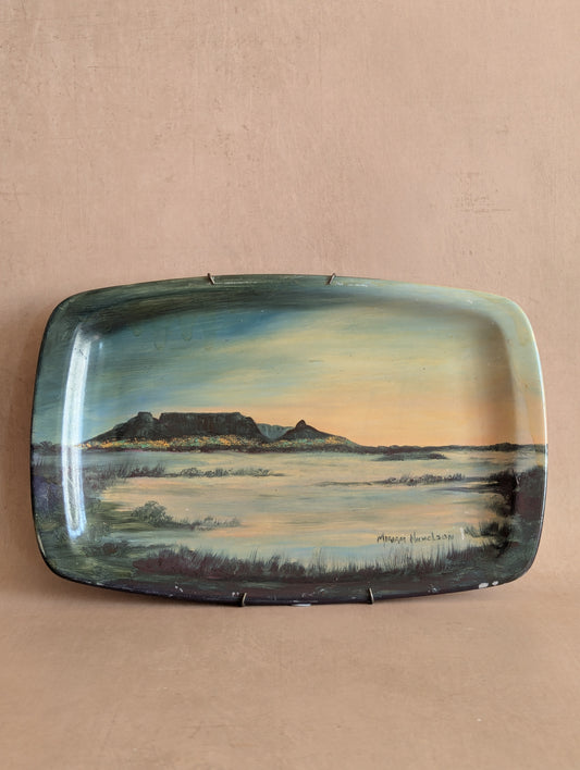Blue Landscape Hand-Painted Decorative Plate, Miriam Nicholson