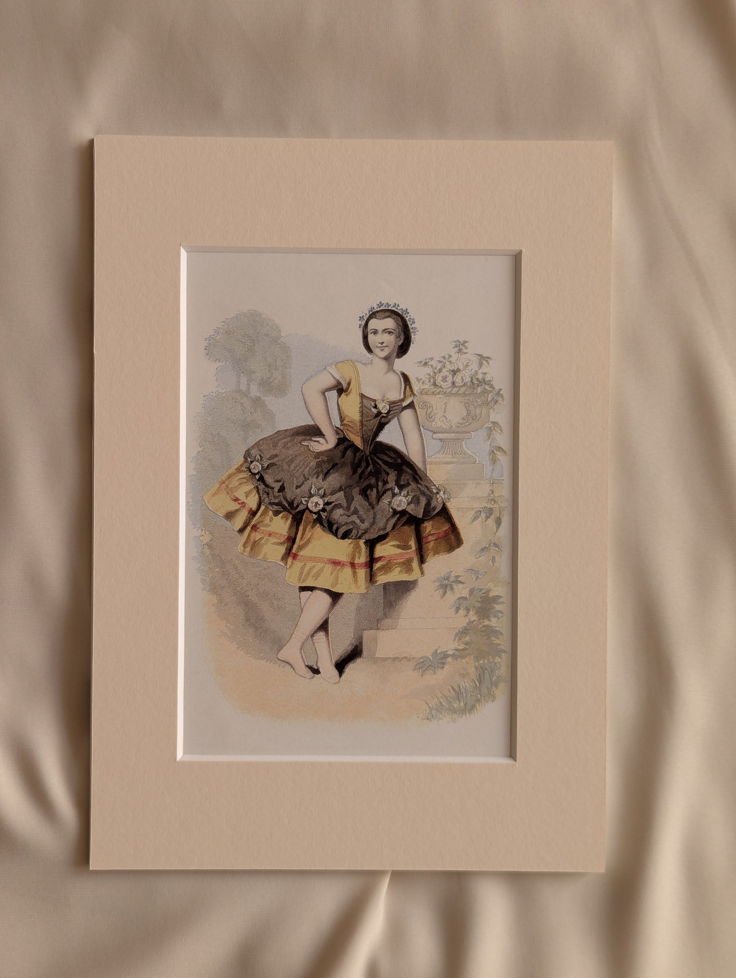 Original 19th Century Baxter Prints, Dancing Ladies, Set of 8