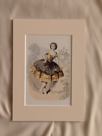 Original 19th Century Baxter Prints, Dancing Ladies, Set of 8
