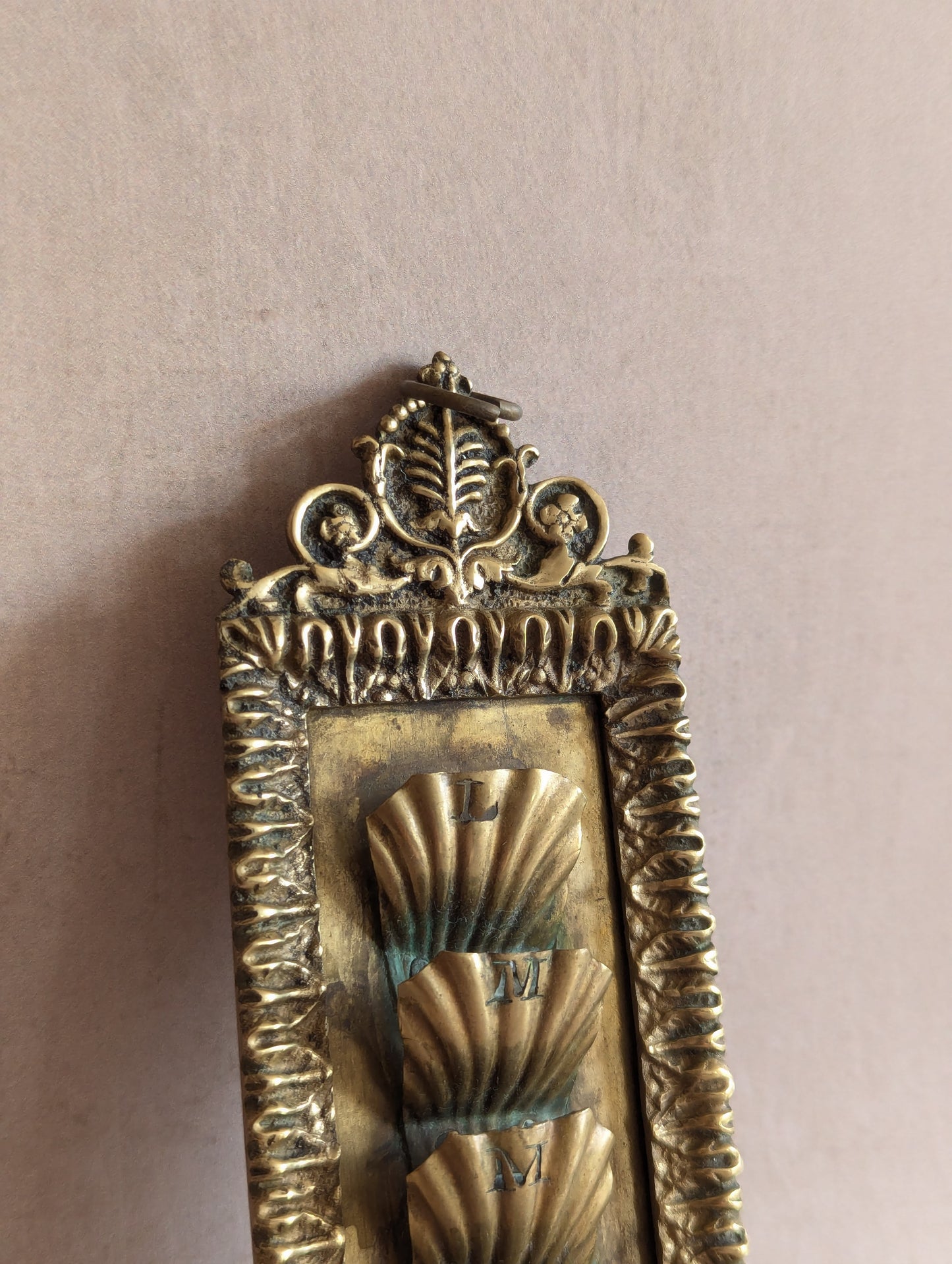 French Brass Hanging Weekly Organizer, Semainier, Porte Cartes