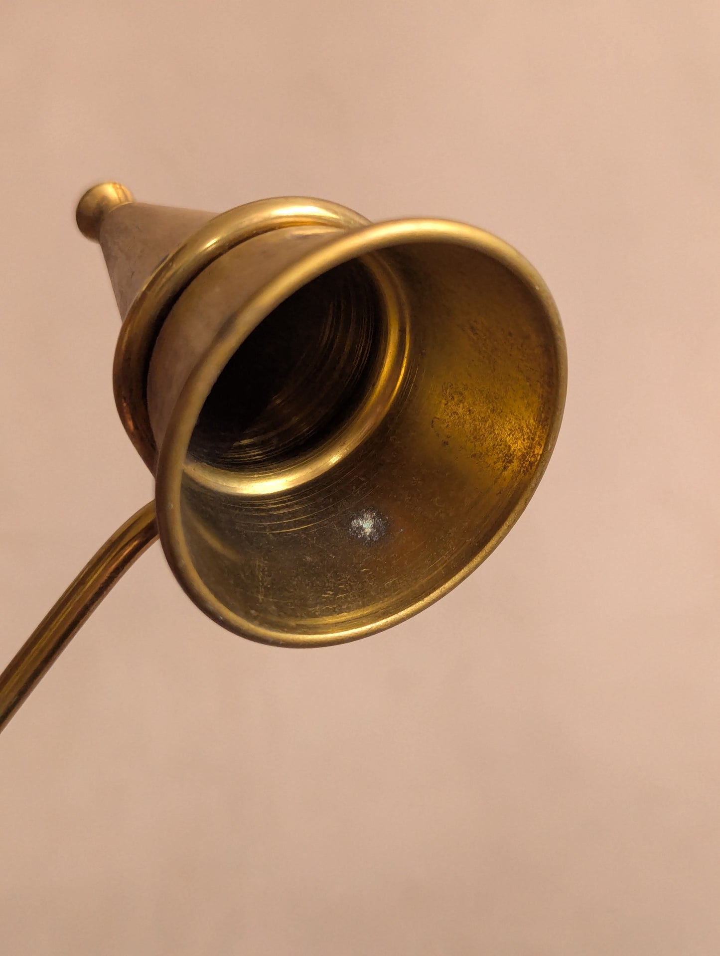 Large Brass Plated Cone Candle Snuffer