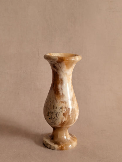 Natural Golden Cream Onyx Stone Vase