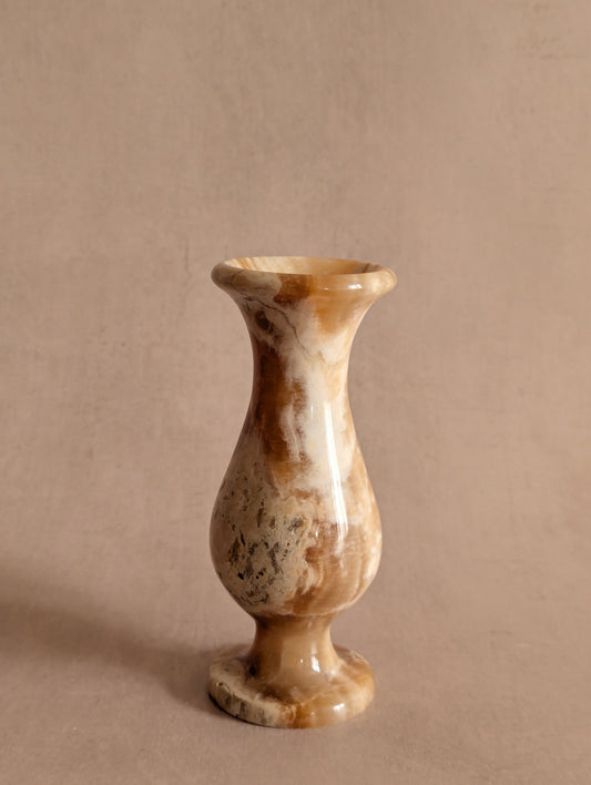 Natural Golden Cream Onyx Stone Vase