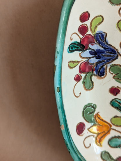 Italian Fratelli Fanciullacci Polychrome Square Ceramic Bowl