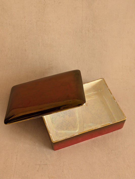 Carlton Ware Rouge Royale Ceramic Lustre Trinket Box