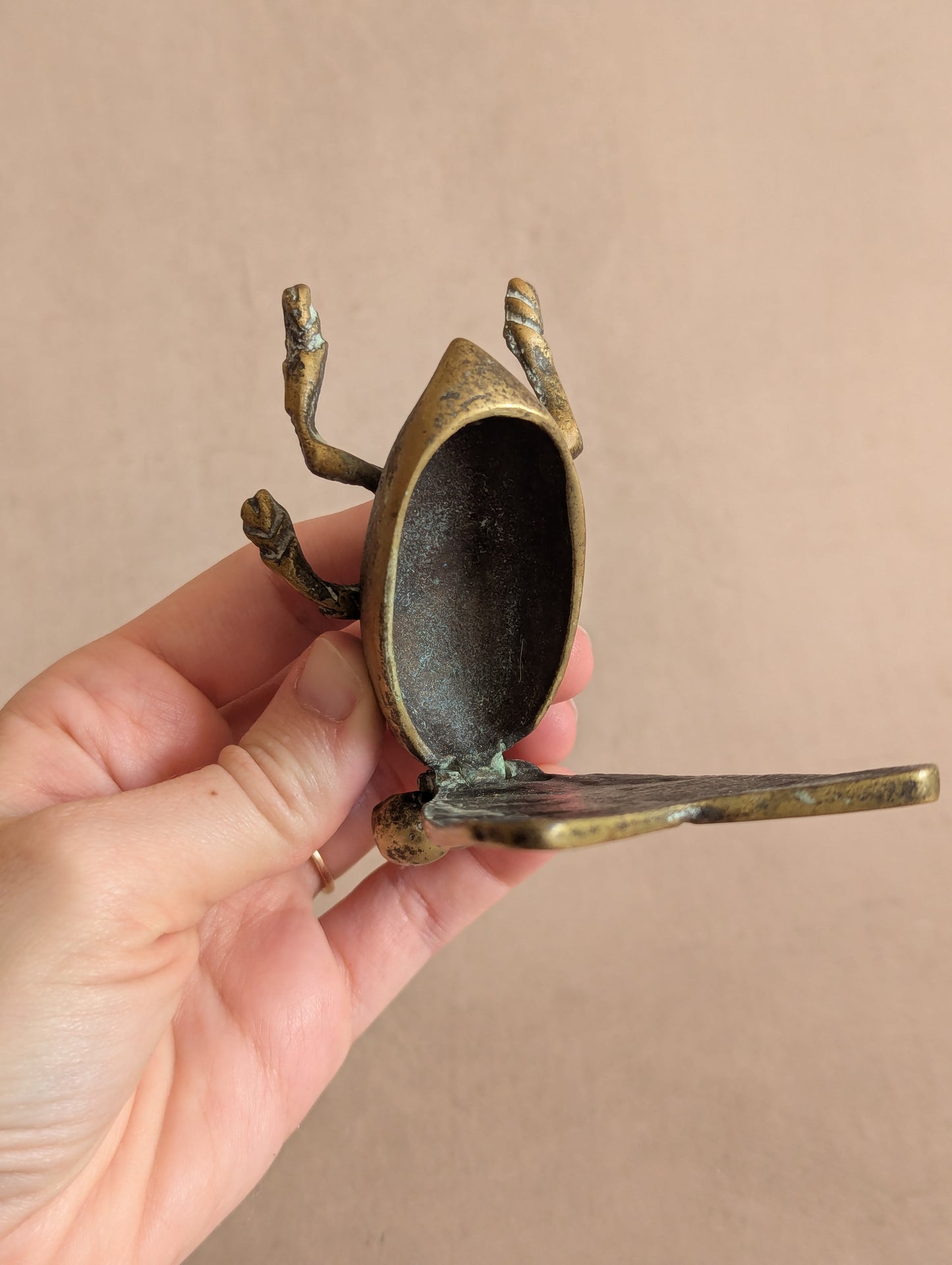 Solid Brass Fly Lidded Ashtray or Trinket Box