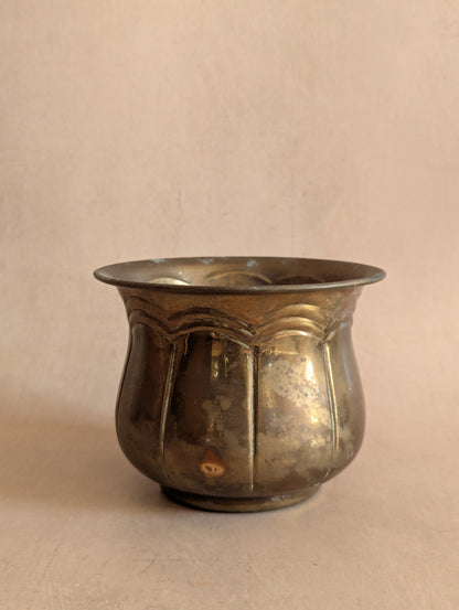Small Art Deco Brass Tulip Shaped Planter