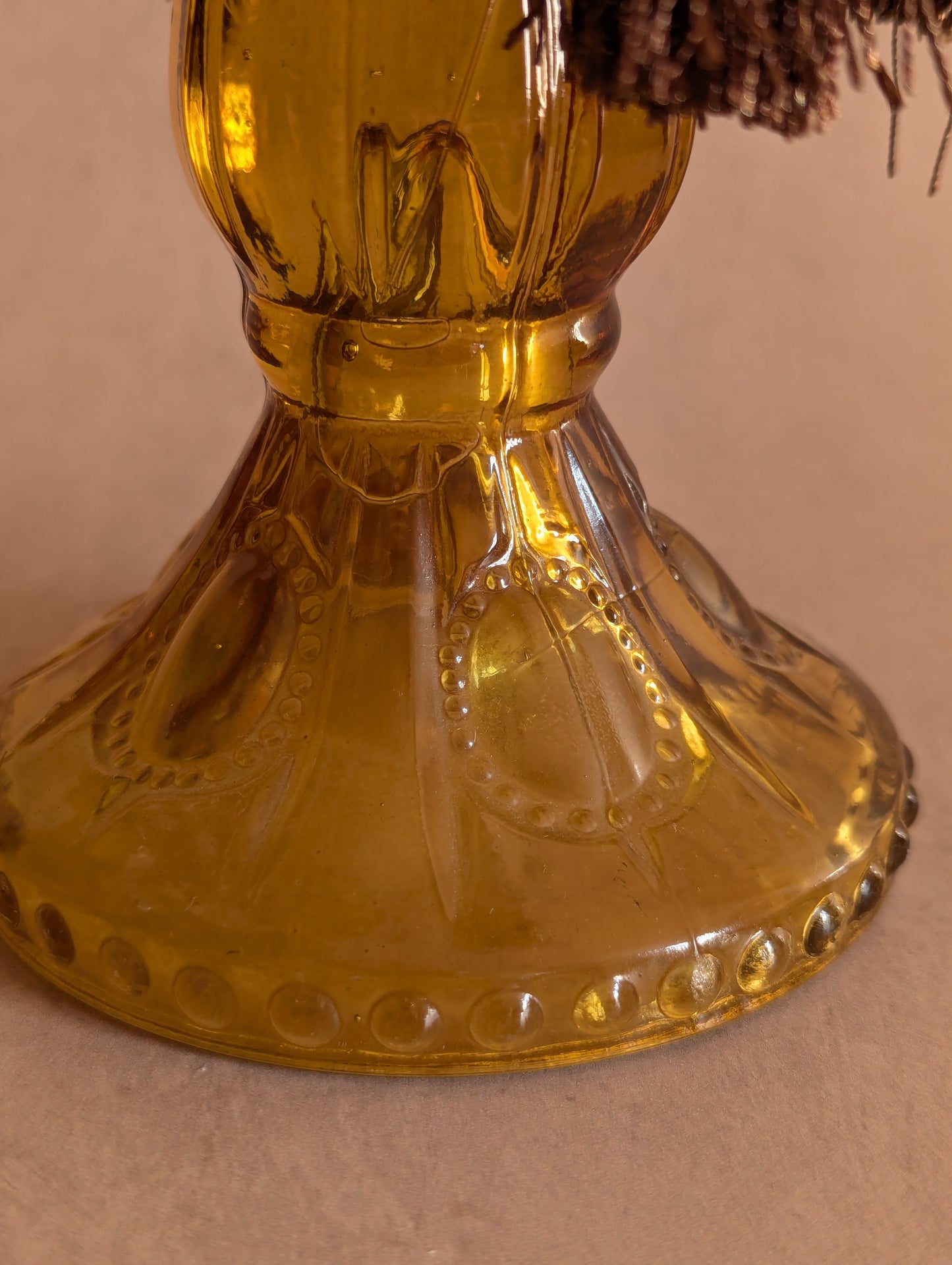 Victorian Amber Glass Five-Cup Table Lustre Candelabrum