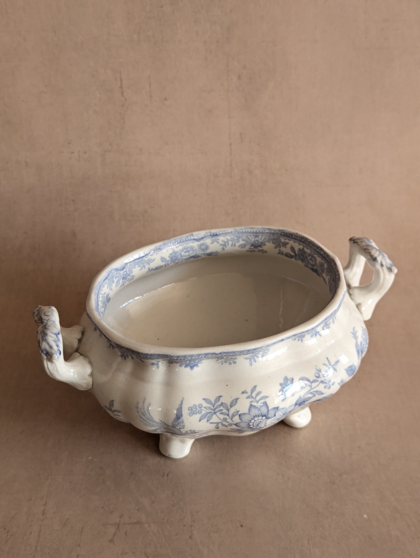 Small Asiatic Pheasants Pale Blue Tureen