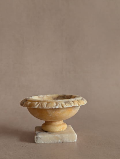 Miniature Italian 19th Century Alabaster Tazza Urn