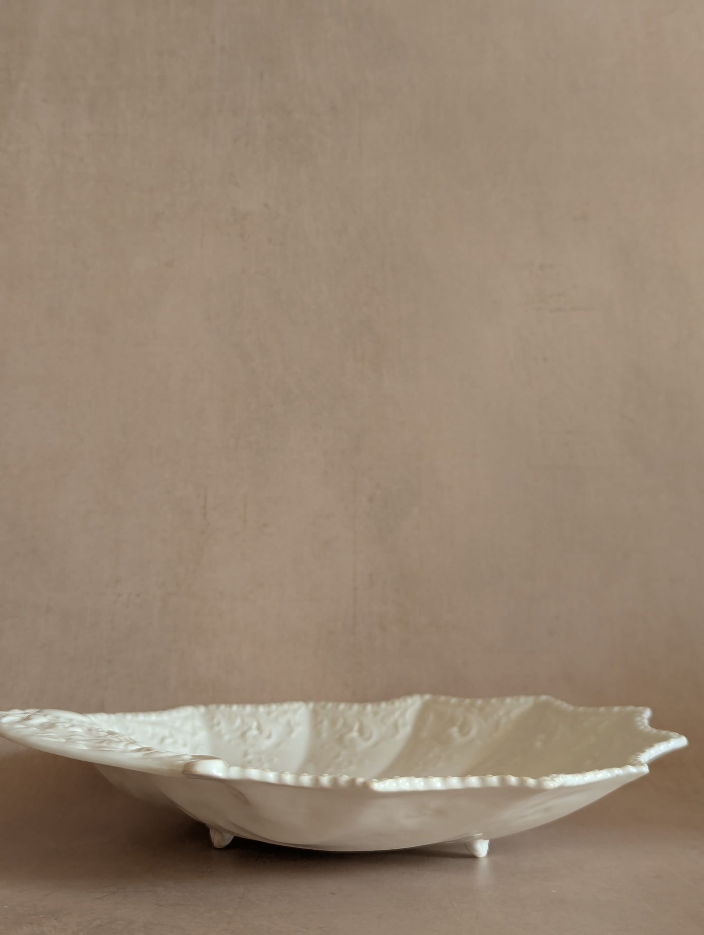 White Aynsley Ceramic Footed Shell Dish