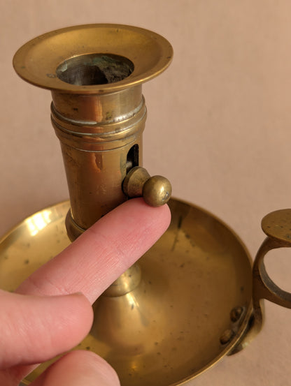 Solid Brass Push Up Ejector Chamberstick Candle Holder