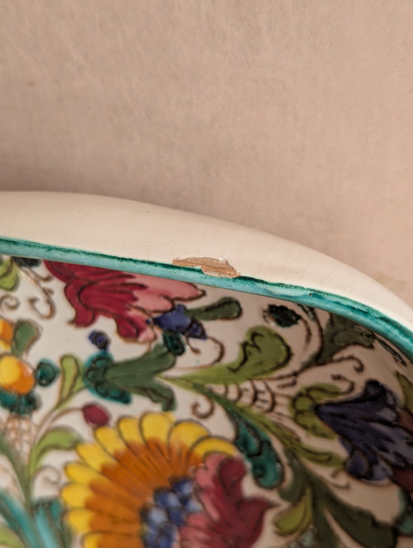 Italian Fratelli Fanciullacci Polychrome Square Ceramic Bowl