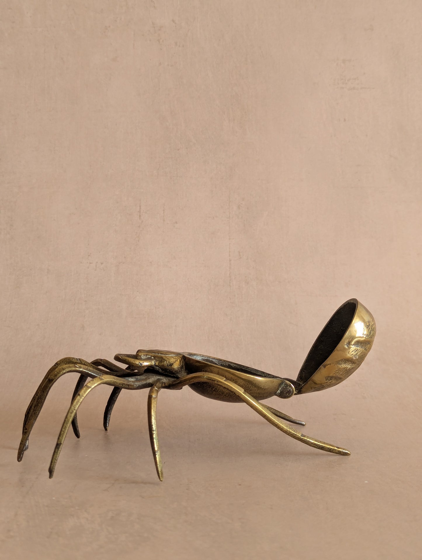 Large Antique Brass Spider Trinket Box