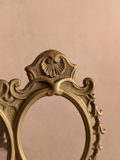 Solid Brass Double Oval Picture Frame