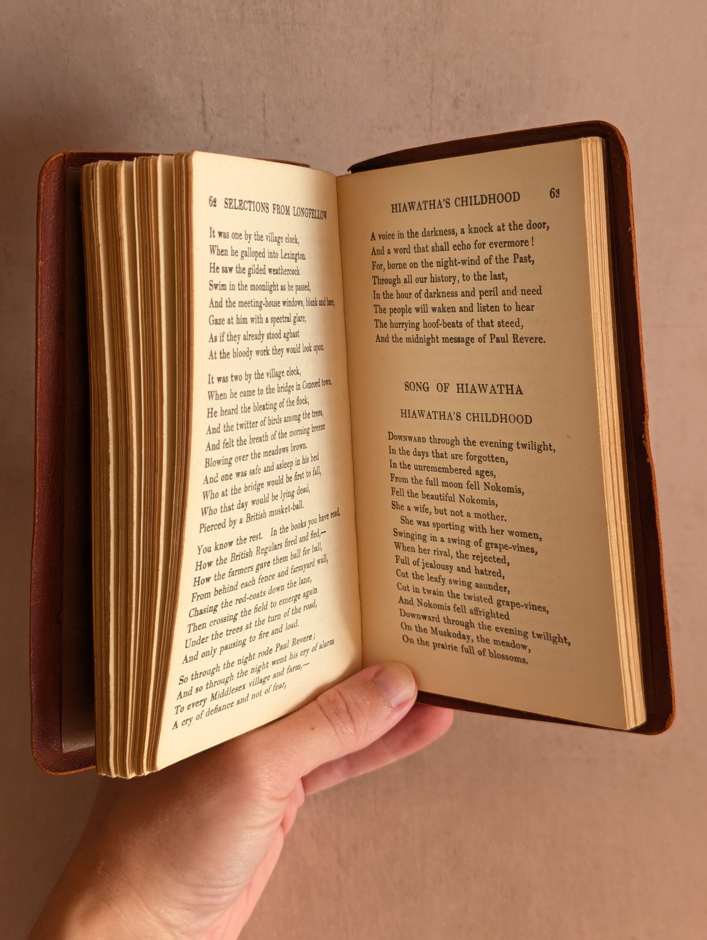 Selections From Longfellow Leather Bound Book